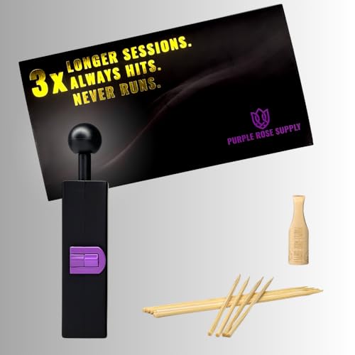 Purple Rose Supply - 1-2g Mini Cannagar Mold Cigar Roller Packer Thai Stick Press Kit - 30 Minute Burn Time - Upgraded Rolling Machine - Use with Favorite Wraps - Travel Friendly - Great Gift