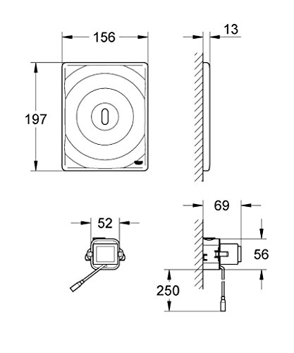 GROHE Tectron Surf - Infrarot- Elektronik für WC- Spülkasten (Infrarot-Sensor für bidirektionale Kommunikation, 7 voreingestellte Programme, Reinigungsmodus, langlebig), chrom, 38699001