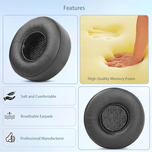Teufel Airy Ohrpolster Ersatz Kompatibel mit Teufel Airy Kopfhörer Ohrpolstern Kissen (Proteinleder/Memory-Schaum)