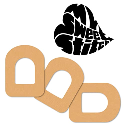 MySweetStitch | Patch de fixation pour Omnipod | Imperméable, respirant et non irritant pour la peau (25 pièces) | extérieur Ø 95 x 72mm | Beige Cover