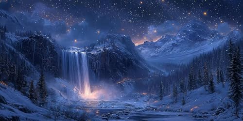 Art Diamant Cascade d'hiver, la solution créative pour habiller un grand mur vide