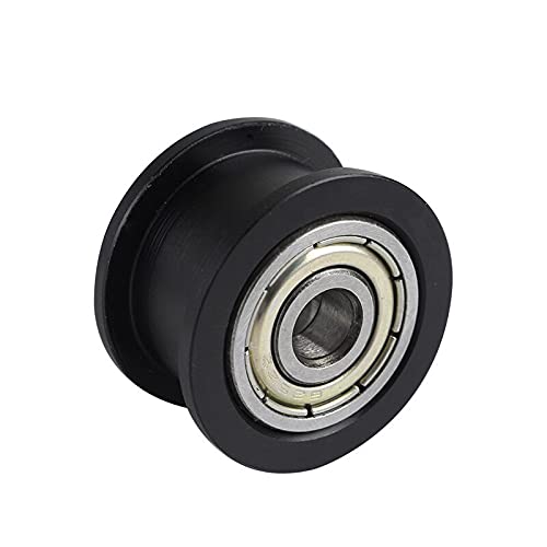 Lysee 3D Printer Parts & Accessories - 1/4Pcs Smooth Idler Pulley Wheel Kit with Bearing for POM 3D Printer AS99 - (Color: Black)