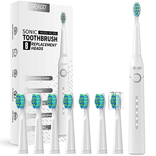 Seago sonic electric toothbrush for adults and kids, 8 …