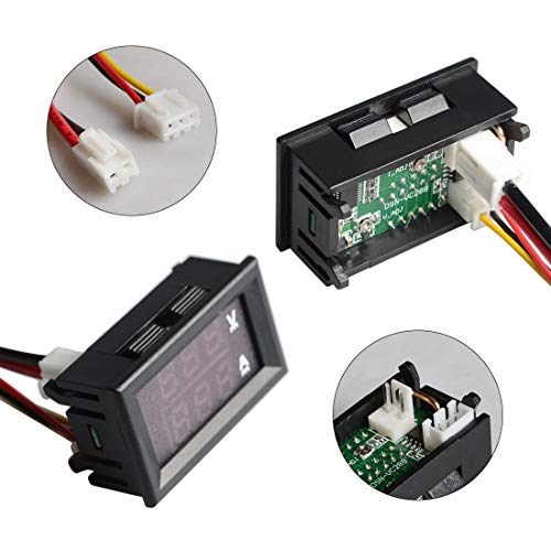 Image of AKK LED Digital Voltmeter Ammeter Blue Red LED Amp Dual Digital Display Voltage Meter, Electronic Monitors and Monitor modules for Monitoring Electric Current and Electrical Signals