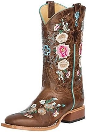 Macie Bean Girls' Honey Bunch Cowgirl Boot Square Toe Tan 2 D(M) US