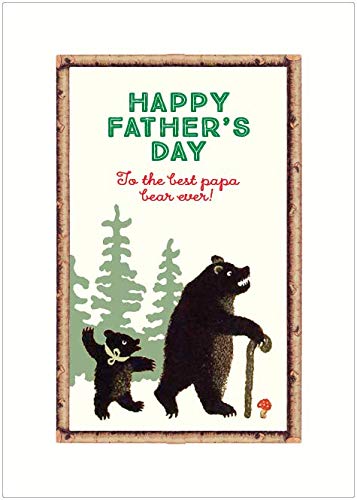 Lucca Paperworks Papa Bear Father's Day Card, 5 X 7 Set of 4