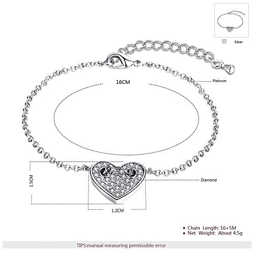 Crystal Heart Charm Bracelet
