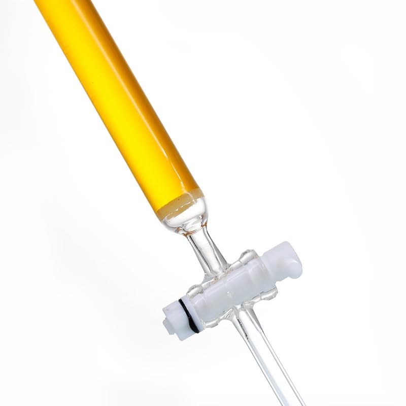 Borosilikat-Glas-Chromatographiesäule mit G2-Sinterplatte, PTFE-Hahn und 24/29-Schliff, 15ml-150ml Kapazität, 200mm-1500mm Länge(80mm*400mm)