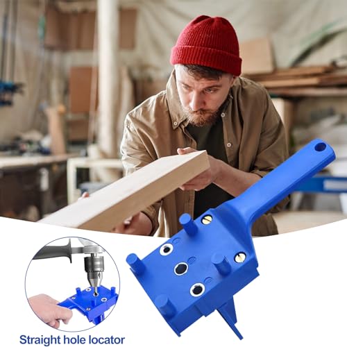 44PCS Handheld Dowel Jig Kit with Drill Guide Block, Professional Woodworking Doweling Jig, Metal Sleeve Wood Drilling for Accurate Wood Dowels, Includes 6/8/10mm Drill bits, 30 Wooden dowels (A) 5 44PCS Handheld Dowel Jig Kit with Drill Guide Block, Professional Woodworking Doweling Jig, Metal Sleeve Wood Drilling for Accurate Wood Dowels, Includes 6/8/10mm Drill bits, 30 Wooden dowels (A) - Image 5