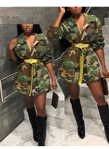 Naliha Women Casual Camouflage Jacket Military Anorak Long Sleeve Coat Outfit3