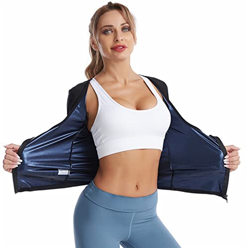 Sweat Vest Fitness Shaper Zipper Workout Top Sauna Suit For Women Sweat Body Shaper Jacket (2Xl/3Xl) #TOP5