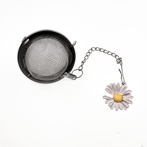 Infusores de acero inoxidable de malla de té de hoja suelta - Coladores de té - Múltiples tipos (girasol blanco) Cover