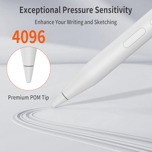 Image of Stylus Pen for Surface Pro, 4096-Level Pressure & USB-C Fast Charge | Works with Surface Pro 11 /10 /9 /8 /X, Surface Laptop /Book /Go /Studio, Kobo, Palm rejection for natural note-taking & sketching.