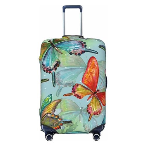 Retro Seamless Flying Butterflies Luggage Cover Washable Elasticated Luggage Covers for Suitcase TSA Approved Stylish Scratch Resistant Luggage Case Protector