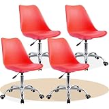 Dekohome Silla Escritorio Ergonómica con Ruedas, 4 Unidades