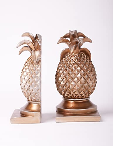 HAUCOZE Decoratieve boek uiteinden ananas standbeeld sculptuur polyresin beeldje geschenken goud huis kunst 10.2 inch - Afbeelding 5