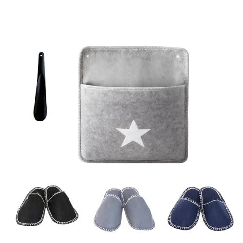 Pantoufles en feutre pour invités : lot de 6 paires avec semelle antidérapante et sac