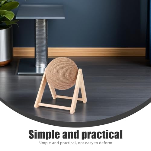 Bola de sisal para rascar BCOATH interactiva con madera giratoria 5
