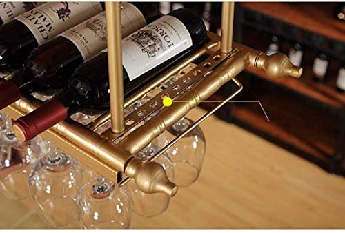 Support bouteille vin suspendu inox avec rack verres intégré - 8