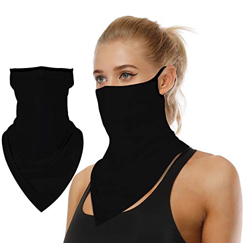 Triangle Face Scarf Ear Loops Neck Gaiter Cover, Face Bandana Mask Balaclava Scarves Sun Cooling for Summer Scarf Shield