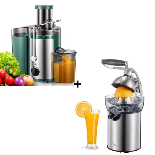 Image of Qcen 500W Juicer Machine Green and Electric Citrus Juicer Squeezer Bundle