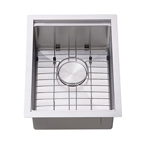 Vapsint 14×18 Inch Stainless Steel Bar Sink Undermount,Ledge Workstation Small Kitchen Sink, Handmade 18 Gauge Single Bowl Wet Prep Sink Rv Kitchen Sink With Accessories #TOP6