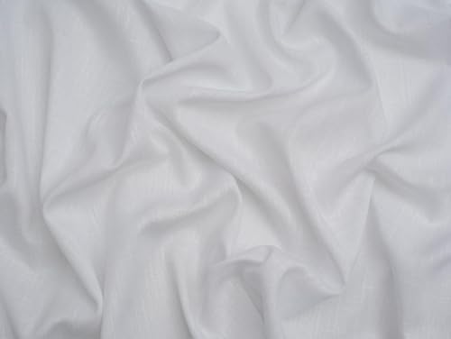 Minerva Core Range White Slub Viscose Linen Blend Fabric for Dressmaking - 145cm Wide - per metre