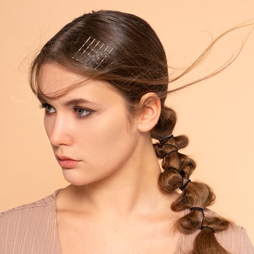 AOZUO 200 peças de grampos de cabelo castanho, grampos de cabelo pequenos de 3,5 cm, grampos ondulad
