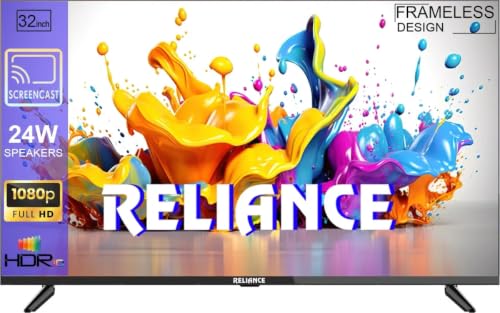 Image of Reliance 80 cm (32 inch) Full HD LED Smart Android TV with 24 W Front Boom Speakers | 1000+ Smart Apps | Mobile Screen Connect | WiFi | Games (RGT32MP2784FHD)