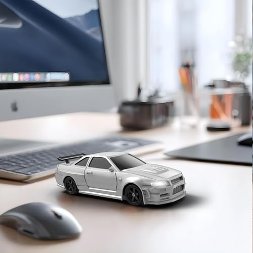 Image of RC Drift Car, 1:43 Scale Full Proportional RC Electric Mini Racing Drift Car Model with Lights Kit, RC Model Cars Gifts for Adults (RTR Version) (Gyroscope RTR Version,Silver)