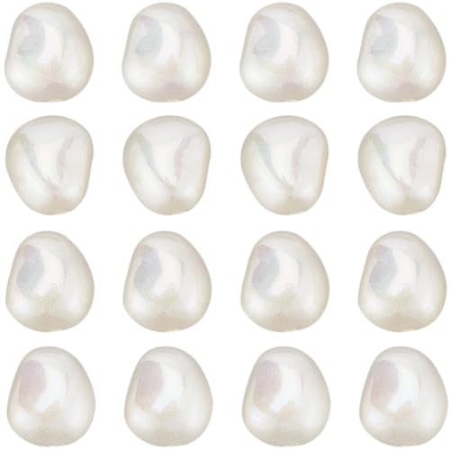 SUNNYCLUE 1 Box About 30Pcs Plastic Beads Bulk Imitation Pearls Bead Big Large White Baroque Pearl Loose Pearls Charms for jewellery Making Beads Assortments DIY Crafts Necklace Bracelet Earring