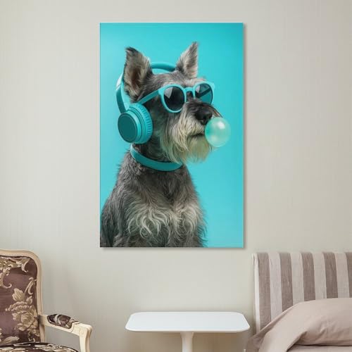 Toile poster Schnauzer 14 portrait chien de salon