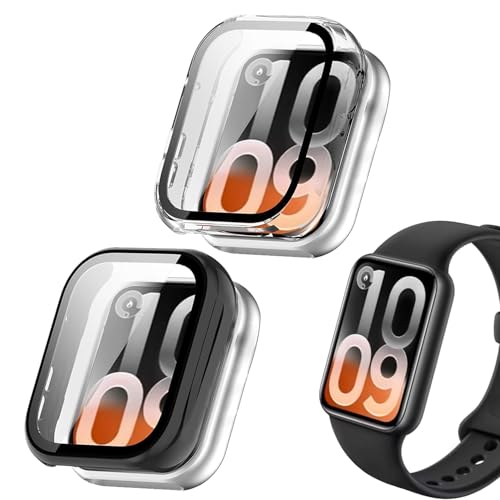 �X�}�[�g�E�H�b�`�J�o�[�y2���Z�b�g�zFor Xiaomi Smart Band 10Pro���e�P�[�X �J�o�[ HYFAFA �ی�K���X�t�B����+PC�t���[�� ?����̌^ �S�ʕی� �����^ �ϏՌ� �h�w�� �����ߗ� �����ȒP�i�u���b�N+�N���A)