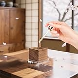 justcoco アロマディッシュ 木製 黒胡桃 天然木 アロマディフューザー アロマウッド アロマストーン ポータブル 芳香剤 アロマオイル 車載 安眠 瞑想 リビング 玄関 (ブラックウォールナット階段柄)