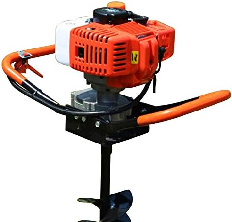 Miniatura 8 de Eapmic Excavadora de agujeros para postes de tierra a gas, 52CC 2.5HP One Man Fence Hole Auger 2 tiempos refrigerada por aire para excavación de