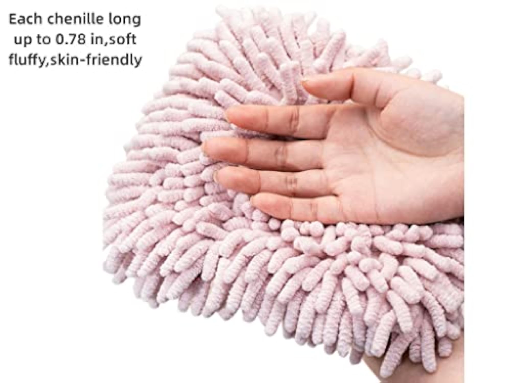 3 Pack Cute Fuzzy Animal Chenille Hand Towel with Hanging Loops