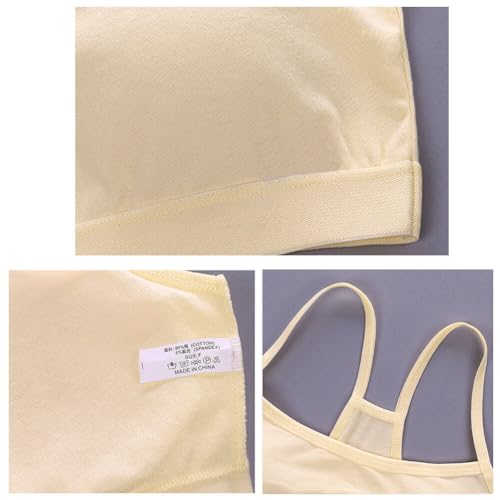 Katutude 4 Pack Girls Sports Bra Padded Training Bra Removable Pads Wireless Bra Elastic Strap Crop Cami for Girls 8-15 Years4