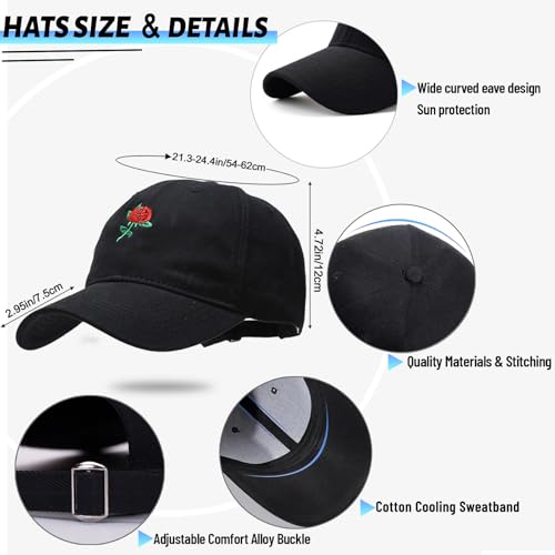 Gorra beisbolera negra bordada para hombre talla única miniatura 4