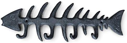 Wallcharmers Large Fish Bone Key, Leash, & Towel Holder | Nautical Home & Wall Decor