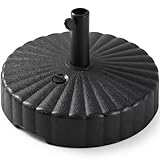 Best Choice Products Fillable Umbrella Base Stand Scallop Pattern Plastic Patio Umbrella Base Stand, Pole Holder for Outdoor, Lawn w/ 55lbs Weight Capacity, 2 Adjustment Knobs - Black​