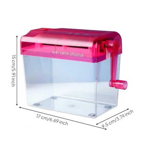 Destructora de papel manual con cubo transparente de 3L para tiras de 123mm 2
