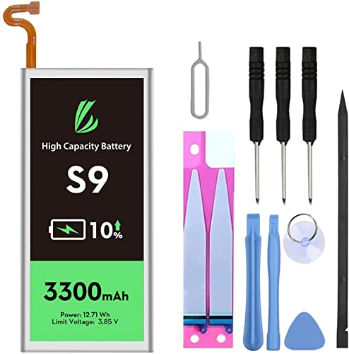LL TRADER Batería para Samsung Galaxy S9 de alta capacidad de polímero recargable con batería interna para Samsung S9 con kit de herramientas de reparación Cover