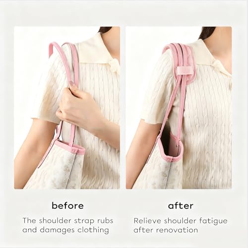 Image of GIVLEFLY Shoulder Strap Pad for Purse and Tote Bags, Soft Nylon Cushion Cover, Snap-On Protector for Flat Handbag & Crossbody Straps