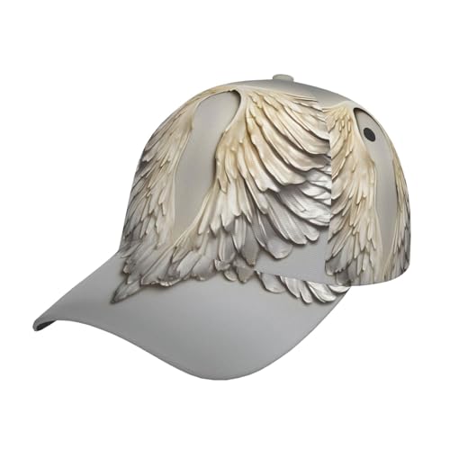 Angel Wing Printing Hat for Men and Women Sun Cap, Hip Hop Cap Baseball Cap Flat Bill Brim Hat