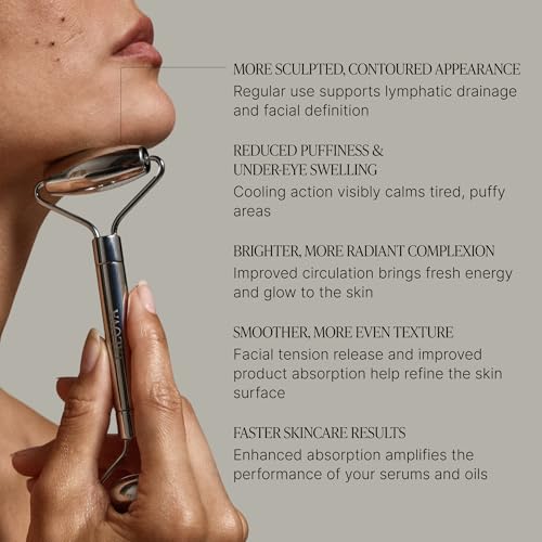 304-Grade Stainless Steel Facial Roller, Face Roller for Eyes, Double Chin, Jawline & Neck, Reduce Puffiness & Improve Wrinkles, Massage Tool for Anti-Aging, Lifting & Lymphatic Drainage - Image 4
