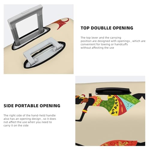 African Women Print Luggage Cover For Suitcase,Washable Elastic Travel Suitcase Protector With Zipper Closure And Bottom Buckle – Fits 18-32" Luggage-Large3