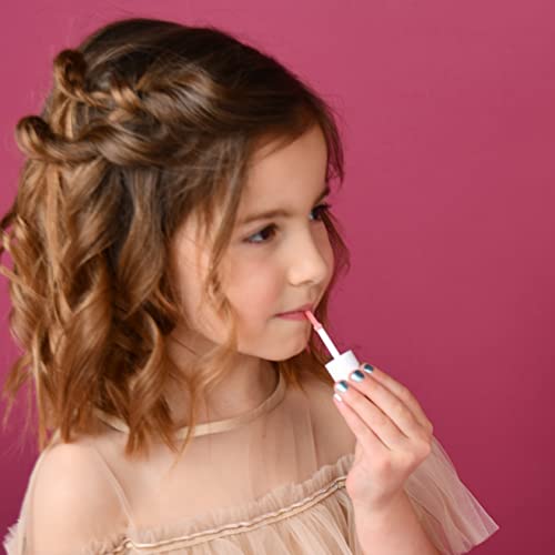 Miss Nella Pink Secret Lipgloss, rosar feuchtigkeitsspendender Kinder-Lipgloss, Mango Melone, sanft zur Haut. Gibt einen Hauch von Farbe, mit extra Glanz.
