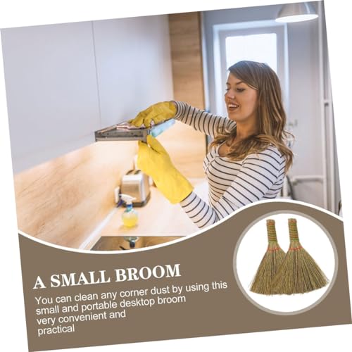 BESTOYARD 3st Küchenreinigungsbesen Strohbesen Kleiner Besen Campingbesen Haushaltsbesen Lieferungen Schreibtisch Reinigungsbürste Handbesen Mit Kurzem Stiel Kehrbesen Besenstiel Miscanthus – Bild 7