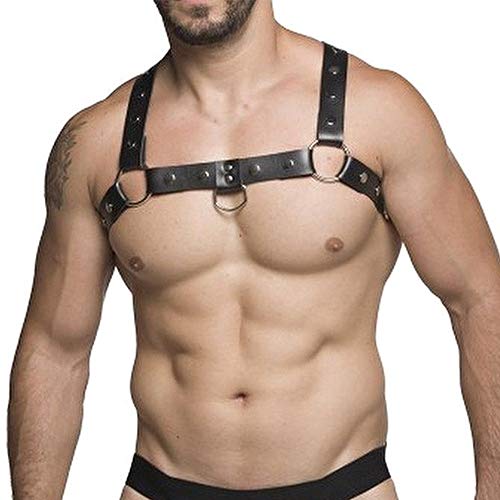 Arreio Harness Masculino Couro Vegano Com Ajustes (Preto)