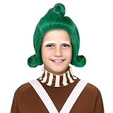 Miss U Hair Boy Child Short Wavy Vibrant Green Wig with White Eyebrow Set Cosplay Outfit Wig (Child)